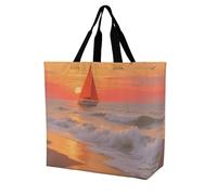 Sac à provisions unisexe avec motif voile au bord de la mer pour les courses, les voyages, les courses, Naviguer au Seasi, Taille unique