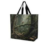 Sac à provisions unisexe plage tropicale pour les courses, les voyages, sac fourre-tout, sac d'épicerie, sac à main, Plantes tropicales Moine, Taille unique