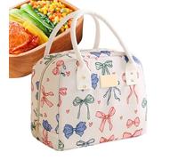Sac À Repas Isotherme,Grand Tote Glacière Conteneur Avec Nœud | Sac Cabas Isotherme Pour Repas De Travail - Pour Femmes École Bureau Travail Voyage Camping Pique-Nique Randonnée Extérieur Nourriture