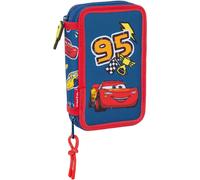 Sac à ressort double Cars Racing bleu marine 12.5 x 19.5 x 4 cm Sac à ressort double 29 pièces