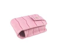 Sac à rouge à lèvres portable avec bouton miniature en cuir PU porte-monnaie élégant en relief pour femme étui de rangement de maquillage, a