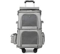 Sac à roulettes Double Couche pour Animaux de Compagnie, boîtier de Chariot télescopique d'extérieur Portable, Sac à Dos Pliable pour Chien (B)