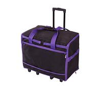 Sac à roulettes extra large pour machine à coudre, noir avec bordure violette | 63 x 43 x 30 cm | Rangement pour machine à coudre Brother, Singer et la plupart des autres marques - 006107-BLK-PURPLE