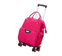 Sac à roulettes for Voyage, Sac Dos de for Femme, Oxford, Grande capacité, Valise pour Le W nd de Voyage de Gym(Pink,L)