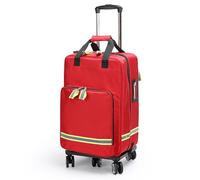 Sac à roulettes imperméable avec roulettes, chariot amovible et bandes réfléchissantes, sac d'urgence médicale pour les visites à domicile, les soins palliatifs et les professionnels de la santé