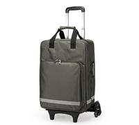 Sac à Roulettes Médical à Roulettes Trousse de Premiers Secours sur Chariot Sac d'infirmière Portable Grande Capacité avec Séparateurs Amovibles et Bandes Réfléchissantes, vert militaire