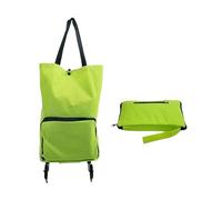 Sac à Roulettes Pliable Vert, Chariot à Provisions de Supermarché, Imperméable et Pratique, Portable en Tissu Oxford