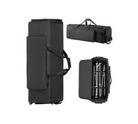 VEVOR Sac à Roulettes pour Accessoires de Batterie, 1680D, Housse de Transport pour Matériel de Batterie et Support, avec Poignée, Fermeture Éclair Résistante, Roulettes PVC, Multiples Poches, Noir