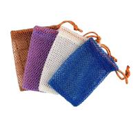 Sac à savon 4pcs 3.9x5.5 Sac de économie de savon exfoliant avec cordon à cordon réutilisable en nylon en mailles