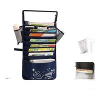 Sac à suspendre avec compartiments superposés, sangles antidérapantes, poches latérales, tissu Oxford, organiseur pour économiser de l'espace pour bureau, espace d'étude, noir, bleu marine, 62 x 42 cm