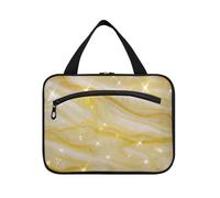 Sac à suspendre en faux marbre doré à paillettes pour homme avec crochet, sacs à médicaments essentiels de designer pour voyage, maquillage, voyage estuche de maquillaje para Mujer L