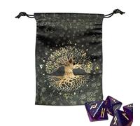 Sac à tarot - Trousse en velours pour cartes - Housse vintage pour decks, maquillage, Halloween, lecture et bijoux pour débutants