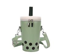 Sac à tasse à pois, sac à bandoulière Kawaii - Sac à bandoulière avec paille - Pour femme - Vert, Vert, 13cm