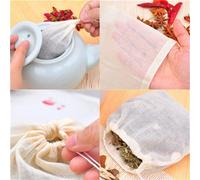 Sac À Thé En Coton Pur, 10 Pièces, Avec Cordon De Serrage, Filtre À Herbes Et Épices, Passoire À Thé, Infuseur À Mousseline 8x10cm