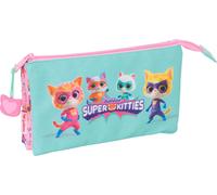 Sac à tout faire SuperKitties rose turquoise 22 x 12 x 3 cm