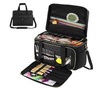 Sac à tricot, grand volume avec sangle de transport réglable, crochet, sac de voyage, rangement de fil | pour outils, crochets, aiguilles, accessoires pour femmes