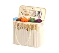 Sac à tricoter, organiseur portable en toile de grande capacité - Sac de rangement pour tricot et crochet - Sac de voyage pour la maison, le camping, l'extérieur, les outils, les crochets, les fils