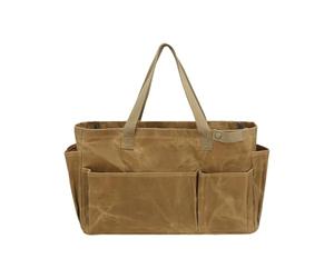 Sac à ustensiles de camping, sac à ustensiles de camping en toile cirée imperméable - Grand sac de rangement multifonctionnel pour outils de jardin, camping, ustensiles de cuisine, pique-nique,