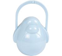 Sac à ventouse Poupy Blue Penguin - Porte-tétine hygiénique pour bébés, étui compact avec crochet pour poussette et sac