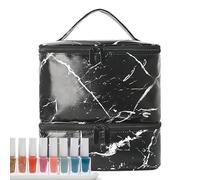 Sac à vernis à ongles pour voyage, organiseurs à ongles double couche, sac de rangement pour outils de manucure, organiseur de fournitures de lampe flexible avec design léger pour les familles en