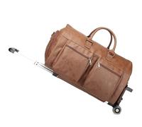 Sac à vêtements à roulettes, sac à vêtements de voyage avec compartiment à chaussures, sac de sport à roulettes, marron, Mode