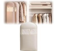 Sac à vêtements à suspendre pour économiser de l'espace avec fermeture éclair auto-compression, organiseurs de placard pour manteau en duvet, sacs de rangement sous vide (beige, taille M)