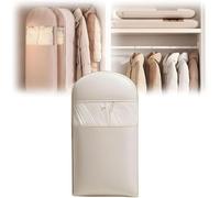 Sac à vêtements à suspendre pour économiser de l'espace avec fermeture éclair auto-compression, organiseurs de placard pour manteau en duvet, sacs de rangement sous vide (beige, taille L)