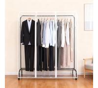 Sac à vêtements anti-poussière en PEVA avec fermeture éclair bidirectionnelle, protection réutilisable pour tringle à vêtements pour usage domestique et commercial (180 x 50 x 150 cm)