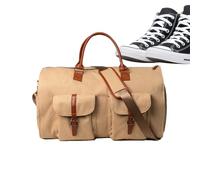 Sac à vêtements avec bandoulière - Sac de Pliable et résistant à | l'eau, fourre-tout à fermeture éclair, transport léger et polyvalent | Pour affaires, voyages de bureau, w nds, Dark Bro
