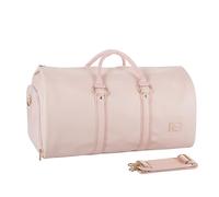 Sac à vêtements convertible pour femme, sacs à vêtements en cuir pour voyage avec pochette à chaussures 2 en 1 à suspendre pour femme, sac de voyage pour femme, sac de sport, sac à vêtements, Rose A1,