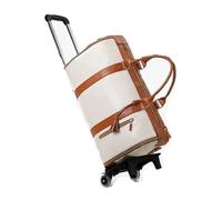 Sac à vêtements de Voyage 55L, Sac W nd Pliable avec Compartiment Chaussures, Sangle Chariot, Costume Portable for d'affaires pour Voyage roulettes(Beige)