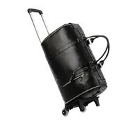 Sac à vêtements de Voyage Pliable 55L, Bagage Main W nd avec Sac Chaussures et Sangle Chariot, Valise Portable for Hommes Femmes pour Voyage roulettes(Black)