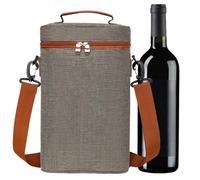 Sac à vide en bouteille, sac de refroidissement à vin isolé Carrying pour 2 bouteilles | Portable de fuite - Carrier à vin à l'épreuve avec poignée, poche thermique pour hommes femmes, camping de