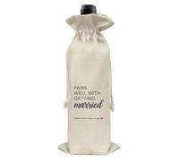 Sac à vin de mariage, cadeaux de fiançailles pour les nouveaux couples, cadeaux de mariage Mr et Mrs - Se marie bien avec le sac cadeau de vin « Getting Married »