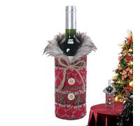 Sac à vin de Noël - Couvercle de bouteille de vin de Noël, Couvercle de bouteille de vin décoratif | 5,12 x 11,02 x 1,57 pouces Couverture décorative pour sacs de bouteille de vin de Noël romantique
