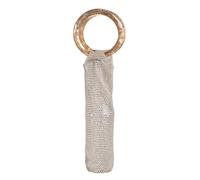 Sac à Vin en Tissé à la Main Filet, Pochette Bouteille Strass Brillant Réutilisable avec Poignée Ronde, Porte-bouteille Léger, pour Cadeau Anniversaire, Fête, Mariage, Pique-nique et Excursion