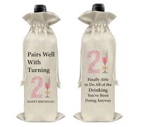 Sac à vin « Happy 21st Birthday » pour sa meilleure amie, meilleure amie, sœur, cadeau de 21e anniversaire de mariage, décorations de fête d'anniversaire