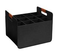 Sac à vin pliable pour 12 bouteilles - Sac de transport isotherme en feutre avec poignées et séparateurs - Sac de vin noir élégant pour pique-nique, dégustation et rangement facile