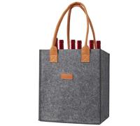 Sac À Vin Réutilisable - Tote De Porte-vin En Feutre Avec 6 Places De | Partition, Étui À Bouteille De Bière, Boîtier Du Porte-verre | 9.06x7.09x10.24 Pouces Sac De Rangement Pour Les Amateurs De