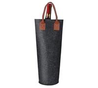 Sac à vin simple - Porte-vin portable, réutilisable | Sac isotherme en feutre pour bouteille de champagne, sac de vin durable avec poignée pour fête, voyage, pique-nique, dîner, mariage, Gris foncé,