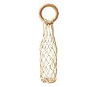Sac à vin tissé pour bouteille de champagne avec poignée en bois, Double | Pochette de transport de champagne pour voyageurs, femmes, hommes, divertissements, restaurants, événements de plage