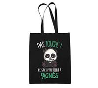Sac Agnès Pas Touche Panda | Tote Bag cabas réutilisable Cadeau Anniversaire Humour
