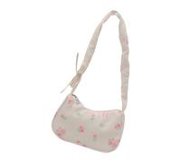 Sac Aisselles Plié pour Femmes Grande Capacité Sac à Bandoulière Fleurs Sac à Main Étudiants Chaîne de Formation Pendule Femmes Plissé Épaule École Grande Capacité Aisselle, Blanc.