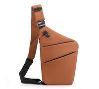 Sac anti-vol original unisexe sac de poitrine sport sac à bandoulière près du corps sac oblique multifonction bandoulière gauche ou droite option épaule, Mandel2, Linksschulter