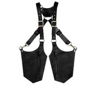 Sac antivol à double épaule sous les aisselles / bandoulière réglable poche portefeuille argent sac / double poche d'épaule gilet de sport sac de téléphone, Noir