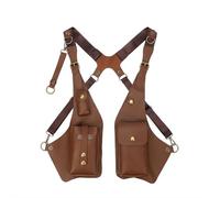 Sac antivol multi-poches pour homme, double épaule, en cuir PU, ajustement réglable, résistant à l'eau, design pour voyage, randonnée, quotidien, marron, Generic