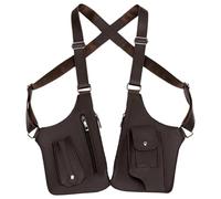Sac Antivol Tactique à Bandoulière En Cuir Pour Hommes | Harnais Double Épaule avec Poches M