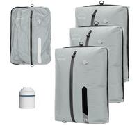 Sac Aspiration Sous Vide Vetement Voyage Réutilisable TPU Sac Voyage de Compression avec d'étanchéité Zip Cubes D'emballage Etanches pour Valise Sac à Dos Bagage à Main (3 Pièces + 1 Pompe)