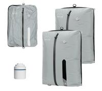 Sac Aspiration Sous Vide Vetement Voyage Réutilisable TPU Sac Voyage de Compression avec d'étanchéité Zip Cubes D'emballage Etanches pour Valise Sac à Dos Bagage à Main (2 Pièces + 1 Pompe)