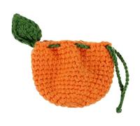 Sac au crochet - Sac tricoté à la main | Petit porte-monnaie orange | -Porte-monnaie inspiré, mini organisateur de cordon de serrage, chargeur de voyage, cadeaux pour enfants, sac à fil mignon pour